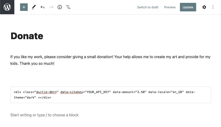 Example of step 3